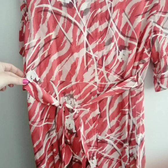 All Saints Marlow Kazuna Wrap Dress Japanese Print Ruffle Trim Waist Tie Belt 6 - Picture 11 of 16